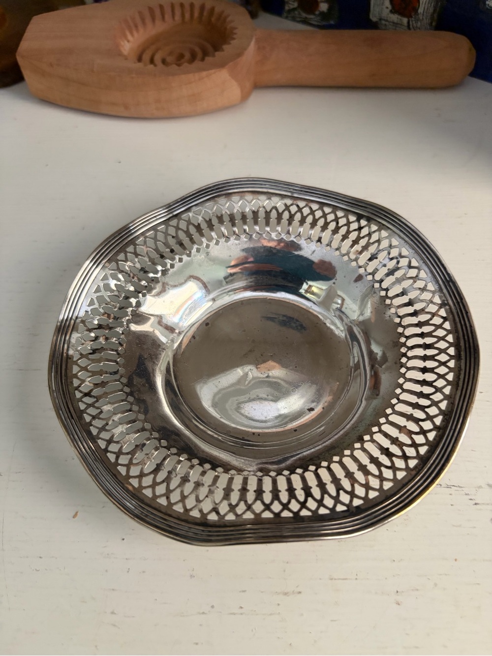Sterling Silver Decorative Serving Bowl - Elegant Home Dining Accent